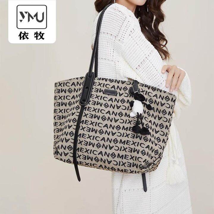 mlb-official-ny-paul-gift-bag-womens-fashion-simple-commuter-bag-high-end-large-capacity-niche-all-match-shoulder-bag-tote-bag