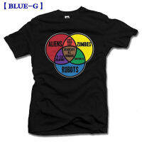 Aliens Zombies Robots Venn Diagram Funny T-Shirt Mens Tee 6.1Oz 100% Cotton Gildan Mens T-shirt Birthday Gift