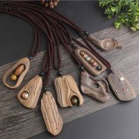 New Handmade Sandalwood Natural Stone Pendant Necklace Long Sweater Chain N600 Pendants