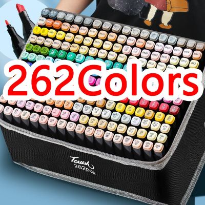 hot！【DT】 12-262PCS Colores Markers Set Painting Manga Highlighter School Supplies Korean Stationery