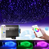 Optic Fiber Lights Kit Smart APP control RGBW Starry Sky Effect Ceiling Light 2-5m Optical Fiber Cable available Car Decoration