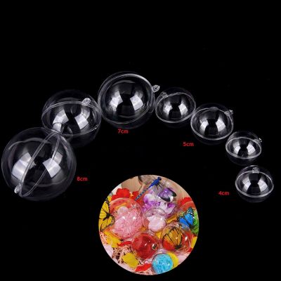 1PC 4-8cm Christmas Transparent Plastic Candy Box Bauble Xmas Ball Ornaments Tree Fillable Hanging New Clear Balls Home Decor