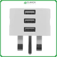 CLMXCA Uk Plug 3ปลั๊กอะแดปเตอร์ชาร์จ1/2/3-พอร์ตยูเอสบีคู่เครื่องชาร์จ USB สำหรับแท็บเล็ต Iphone Mains เครื่องชาร์จติดผนังบ้าน