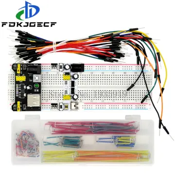 Cheap 1set MB102 Breadboard Power Module 830 Points Solderless Prototype Breadboard  Kit & Jumper Wires Cables