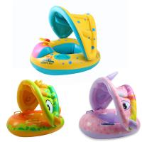 Summer Baby Swimming Ring Inflatable Ring Adjustable Sunshade Seat Swimming Pool Float Newborns Bathing Circle Inflatable Wheels