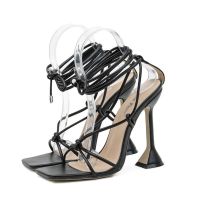 WHNB  NEW Super High Heels Summer Sexy Ladies Pumps Cross-tied Gladiator Shoes Lace Up Thong Woman Sandals Casual Shoes