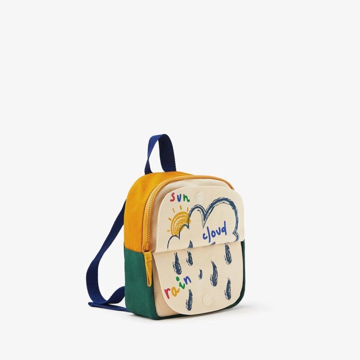 กระเป๋าเป้สะพายหลังกระเป๋าลายสัตว์น่ารักสำหรับเด็กกระเป๋าเป้ผ้าวูลปักลายหน้ากระเป๋านักเรียนแบบพับได้
