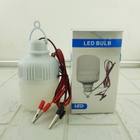 หลอดทรงกระบอกคีบแบต LED 12W แสงขาว ชุดหลอดไฟ LED 12v 12w แสงสีขาว LED DC 12v bulb ชุดหลอดไฟคีบแบตเตอรี่สำเร็จรูป กินไฟน้อย