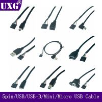 5Pin Motherboard Female Header to Micro-USB Male Adapter Dupont Extender Cable 5Pin to Micro-USB Mini USB Type B With screw hole