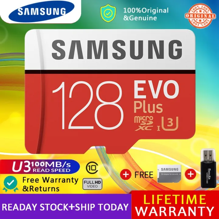 Samsung Memory Card EVO Plus micro sd card Class 10 Speed 100MB/s TF Card U3 4K SUPPORT 256GB