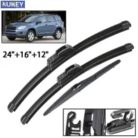 【Quick Delivery99】 Xukey 3ชิ้นด้านหน้าด้านหลังใบปัดน้ำฝนกระจกหน้าชุดสำหรับโตโยต้า RAV4 XA30 2005 2006 2007 2008 2009 2010 2011 2012