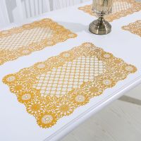 PVC Imitation Lace European Style Anti-slip Coaster Placemat Retro Heat Insulation Napkin Mug Coffee Table Cup Mat Home 51209