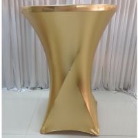 Corinada Gold Silver Metallic Spandex Cocktail Table Cloth Elastic Stretch Bar Cover For Wedding Event Hotel Party Decoration