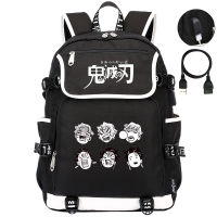 New Anime Demon Slayer Teenager USB Laptop Backpack Women Men Rucksack Boys Girls Kids School Book Bag Travel Bagpack
