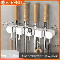 Wet-resistant Wall Mounted Brush Support Strong Bearing Capacity Mop Holder 4 Position Solid And Stable Mop Storage Rack Durable Picture Hangers Hooks