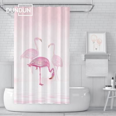 ✵☈ Flamingo INS พิมพ์ม่านอาบน้ำตกแต่งห้องน้ำม่าน