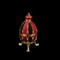 QIFU New Arrival Fashion Red and Black Faberge Egg Jewelry Box for Home Decoration