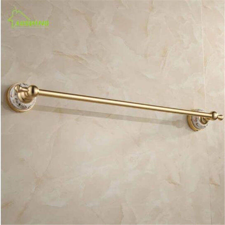 european-antique-gold-bathroom-towel-bar-single-towel-rail-wall-mounted-brushed-towel-rack-aluminum-amp-ceramic-towel-holder-60-cm