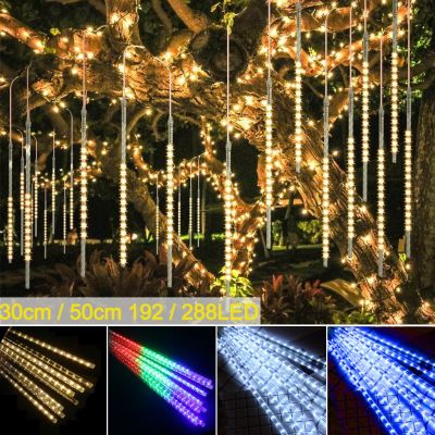 30cm 50cm LED Meteor Shower Garland Holiday Strip Light Outdoor Waterproof Fairy Lights For Garden Street Christmas Decoration