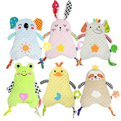 Boneka Mainan กำมะหยี่ขนยาวสำหรับเด็กทารกทำให้เด็กรู้สึกผ่อนคลายผ้าฝ้ายนุ่มสบายตุ๊กตาการ์ตูนของขวัญสำหรับผ้าขนหนูกันเปื้อนการนอน