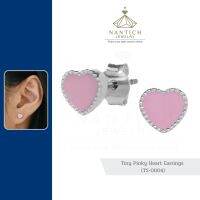 ???‍⚕️ [เครื่องประดับ | ปลอดภัย] ต่างหู คนแพ้ง่าย : Tiny Pinky Heart Earrings (TS-0004) Nantich Jewelry