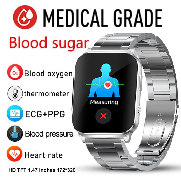 2023นาฬิกาอัจฉริยะใหม่สำหรับผู้ชาย-ep03กลูโคสอัจฉริยะ-horloge-ecg-hrv-bloed-suiker-mmol-drug-zuurstof-จอมอนิเตอร์ปลอกแขนอัจฉริยะ-lichaamstemperatuur-สายรัดข้อมือฟิตเนส