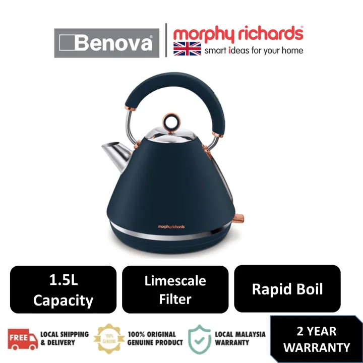 Morphy Richards Accents Pyramid Kettle Midnight Blue 102039 Lazada