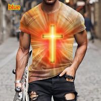 2023 newMens Christ Jesus 3D Print T Shirted Hip Hop God Religion Short Sleeve Streetwear Vintage Cross T Shirts