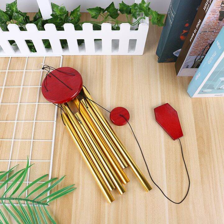 สินค้าใหม่-กระดิ่งลม-แบบ-6-หลอด-สีทอง-wind-chime-โมบายลม-ระฆังลม-กระดิ่งลมมงคล-ตกแต่งบ้าน-ตกแต่งสวน