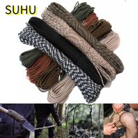 SUHU 25/50/100FT 550ปอนด์สายคล้องคอลายพรางเชือกร่มชูชีพปีนเขาเครื่องมือ Paracord ภายนอกห่วงเกี่ยวเต็นท์เดินป่าตั้งแคมป์เอาตัวรอดสาย7เส้นหลากสี