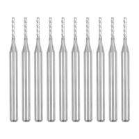 10Pcs 1.2mm คาร์ไบด์ End Mill ดอกสว่านเครื่อง PCB 1/8  Shank สำหรับไม้พลาสติก Drywall เจาะ