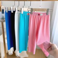 【Ready Stock】 ☂✥ C22 [ZY] 70-150CM Childrens Ice Silk Wide-Leg Pants Casual Straight Trousers Cool Shaking Mosquito Sunscreen Air Conditioning Baby Loose Pajama Korean Version Clothing Read