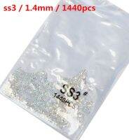 Top Gillter SS3-SS8 1440Pcs คริสตัล AB ทอง3D Non Hotfix FlatBack Strass เย็บและผ้า Nail Art Rhinestone ตกแต่ง