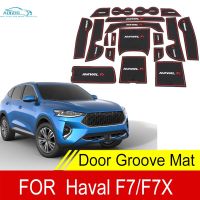 For Haval F7 F7X 2019 2020 2021 Anti-Slip Gate Slot Cup Mat Interior Accessories Door Groove Pad Car Styling Stickers