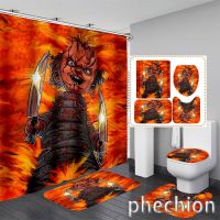 Bernicl New 3D Print Chucky Shower Curtain Waterproof Bathroom Anti-slip Bath Mat Set Toilet Rugs Carpet VR62