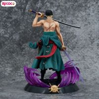 MSCOCO รูปปั้นหนึ่งชิ้น Roronoa Zoro,ของประดับโต๊ะทำงานรูปแกะสลักขนาดพกพาและน้ำหนักเบาสำหรับห้องนั่งเล่นของตกแต่งเดสก์ท็อป