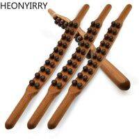 ‘；【-； 8/20 Beads Rolling Pin Universal Back Needle Massage Tendons Beech Wood Scraping Stick Point Treatment Guasha Relax Therapy Tool