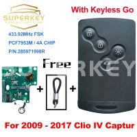 SUPERKEY 285971998R,อัจฉริยะไร้กุญแจคีย์ PCF7953M ชิป4A 433 MHZ สำหรับ2009 2011 2012 2013 2014 2015เรโนลต์ Clio IV เรนอลท์2017 Captur