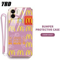 YBD เคสโทรศัพท์ดีไซน์ McDonald สำหรับ Xiaomi Redmi A1 Plus A1 + 2022 Redmi A2 Plus A2 2023 A2 + Xiaomi POCO C50 ปกป้องเลนส์ หรูหราชุบ6D ซิลิโคนนิ่ม