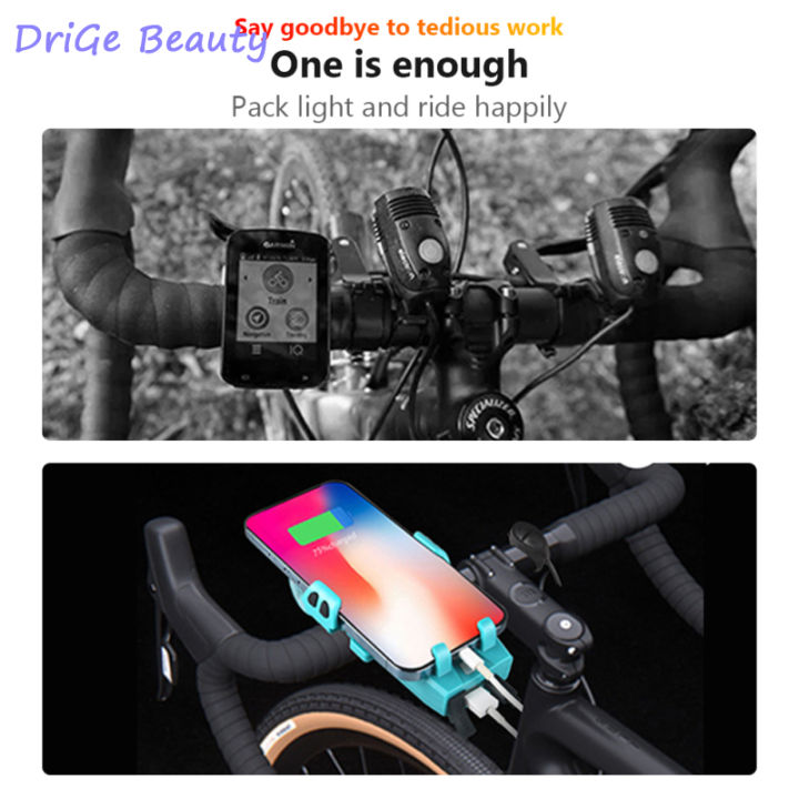 drige-beauty-5-in-1ไฟหน้ารถจักรยาน-led-ปรับได้ความสว่างสูงประเภทไฟฉายจักรยานเสือภูเขาที่วางมือถือ