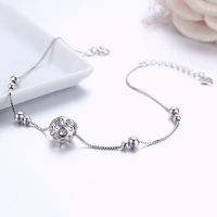 925 Sterling SIlver Chain Heart Cut Ball Foot Jewelry Anklet for Women Girl Leg bracelet cheville enkelbandje halhal tobillera