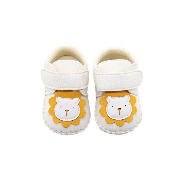 รองเท้าใส่เดินแฟลตตัดออก-pu-ลายการ์ตูนหมีรองเท้าเจ้าหญิงสำหรับทารกแรกเกิดเด็กวัยหัดเดินเด็กผู้หญิงทารก