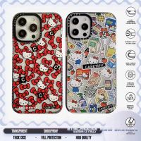 Cartoon Hello Kitty CASETiFY Phone Case compatible for iPhone 14 13 12 11 Pro Max X XS MAX XR 7 8 Plus Case Transparent Shockproof Protective TPU Full Soft Cover