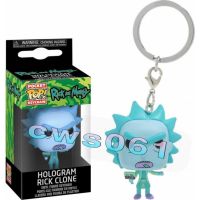 FUNKO POP Keychain Rick and Morty Meeseeks Action Figure Pocket Snowball Dog Pickle Pendant Space Suit Keyring