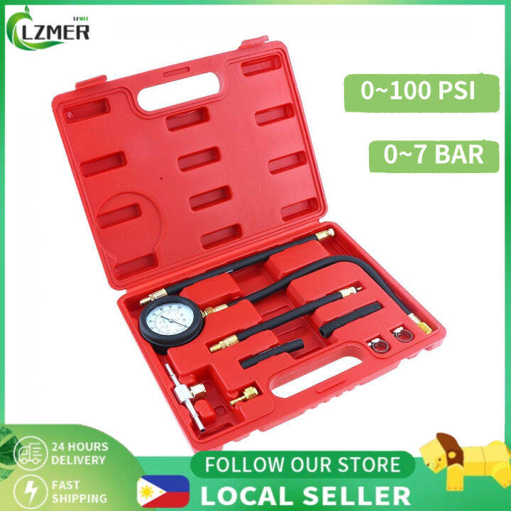 Nilight Fuel Pressure Tester Kit - 0-100 PSI Diagnostic Gauge For Gasoline Engines 9PC Set