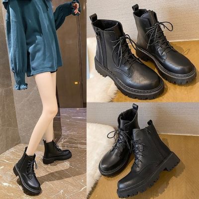Martin boots female 2020 autumn winters new short tube short boots boots British wind thick bottom side zippers winter shoes