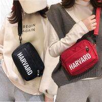 (W25)กระเป๋าสะพายข้างHarvardแต่งซิปแนวเท่
