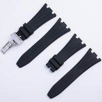 ●✽✢ 28mm High Quality Fluororubber FKM Fit For AP Strap 26170 26176 25940 For Audemars Piguet Watch Band Folding Buckle Bracelets