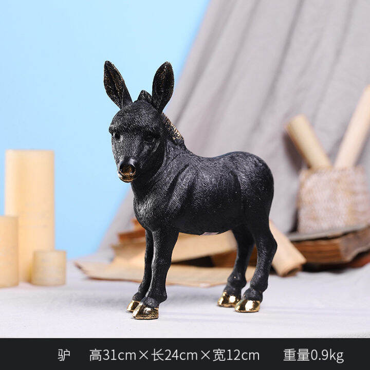 จำลองยุโรป-donkey-น่ารักเครื่องประดับเรซินรูปสัตว์ห้องนั่งเล่นระเบียงทีวีตู้ตกแต่งเครื่องประดับงานฝีมือเรซิน