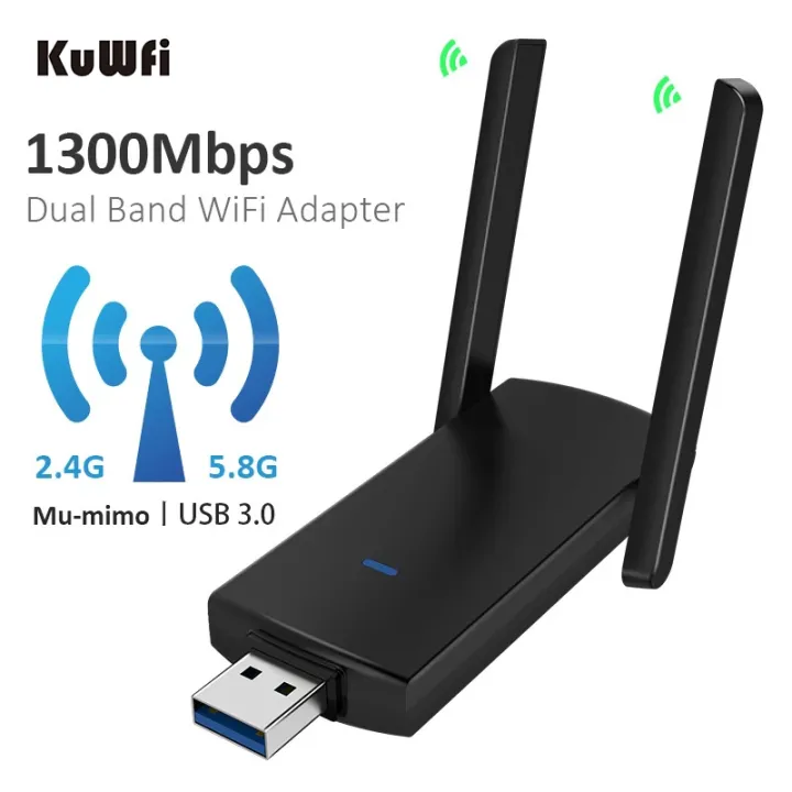 1300mbps อะแดปเตอร์ไร้สาย Usb Wifi การ์ดเครือข่ายดูอัลแบนด์ Usb Wifi Dongle 2 4กิกะเฮิร์ตซ์5 8กิ